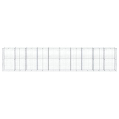 Kosz gabionowy z pokrywą, 1000x100x200 cm, galwanizowane żelazo