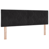 Łóżko kontynentalne z materacem Czarny 140 x 190 cm Welur