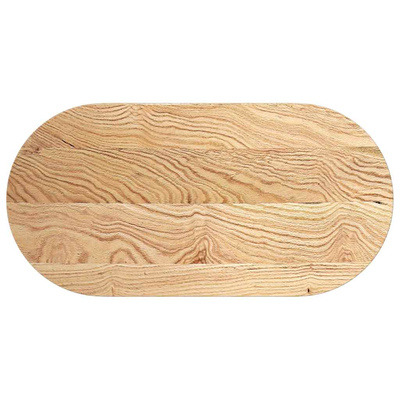 Blat do stołu, 100x50x2 cm, lite drewno dębowe, owalny