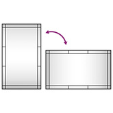 Lustro ścienne, czarne, 60x100 cm, prostokątne, żelazo