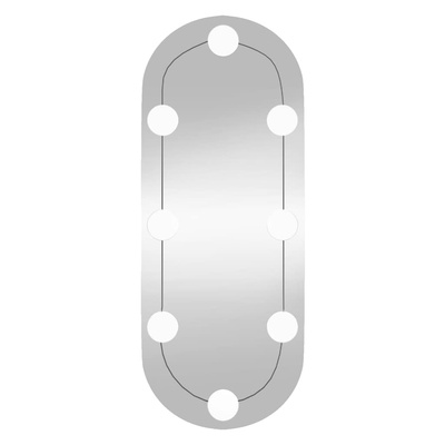Lustro ścienne z LED, 20x50 cm, szklane, owalne