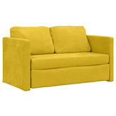 Sofa podłogowa 2-w-1, ciemnożółta, 122x204x55 cm, aksamit
