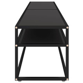 vidaXL Szafka pod TV, czarna, 200x40x40,5 cm, hartowane szkło