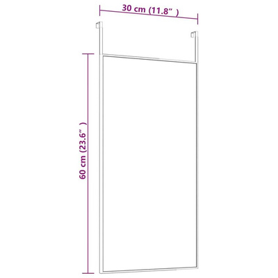 vidaXL Lustro na drzwi, czarne, 30x60 cm, szkło i aluminium