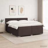 Łóżko Box Spring z materacem i LED Ciemny brąz 200 x 200 cm