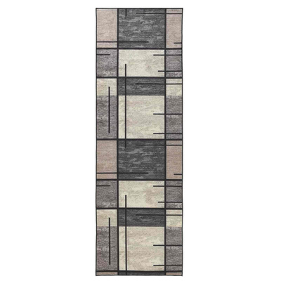 Chodnik dywanowy LESAKA brązowy 80 x 200 cm Aksamit diamentowy