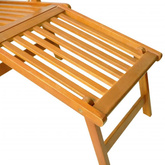 vidaXL Leżak tarasowy z podnóżkiem i stolikiem, lite drewno akacjowe