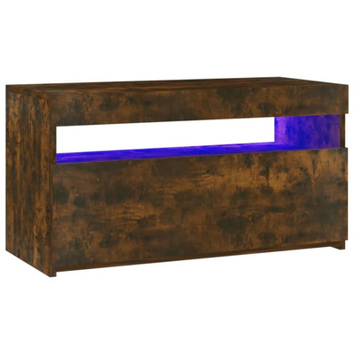 vidaXL Szafka pod TV z oświetleniem LED, przydymiony dąb, 75x35x40 cm