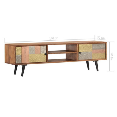 vidaXL Szafka pod TV, 140x30x40 cm, lite drewno akacjowe