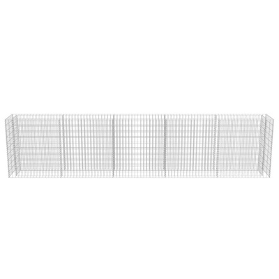 vidaXL Podwyższona donica gabionowa, galwanizowana stal, 450x50x100 cm