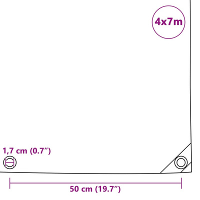 Plandeka 650 g/m?, 4 x 7 m, szara