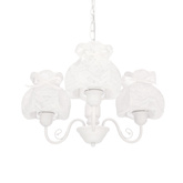 Lampa wisząca z abażurami Rossini biała potrójna do salonu E27