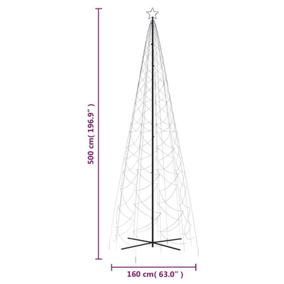 vidaXL Choinka stożkowa, 1400 niebieskich diod LED, 160x500 cm
