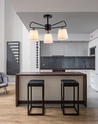 Lampa sufitowa czarno-biała metalowa Morley Ledea 50203091