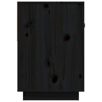 vidaXL Szafka pod TV, czarna, 90x40x60 cm, lite drewno sosnowe
