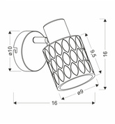 Bill Lampa Kinkiet Czarny 1X40W E27 Klosz Dymiony