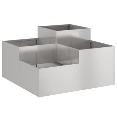 Doniczka ogrodowa Srebrny 80 x 80 x 48 cm stal nierdzewna