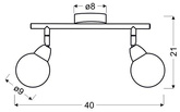 Lampa sufitowa Bolo spot ze szklanymi kloszami regulowana 2-punktowa LED do salonu