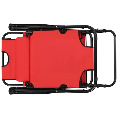 vidaXL Składane leżaki z podnóżkiem, 2 szt., stalowe, czerwone