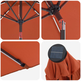 Parasol ogrodowy z oświetleniem LED i podstawą 270 x 270 cm