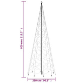 vidaXL Choinka z kołkiem gruntowym, 3000 kolorowych LED, 800 cm