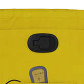 vidaXL Rozkładany fotel masujący, żółty, obity aksamitem