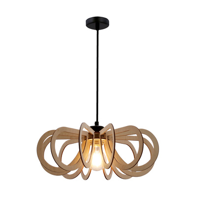 Eco 5 lampa wisząca 1x40W E27 abażur drewniany