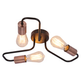 Lampa sufitowa czarna metalowa oprawka 3xE27 Herpe E27 33-66916