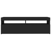 vidaXL Szafka pod TV z oświetleniem LED, czarna, 120x35x40 cm