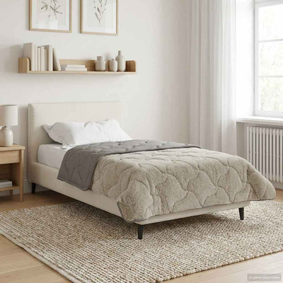 Letni Kołdra Jasnoszary 140 x 220 cm Mikrofibra i Fleece Teddy