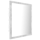 vidaXL Lustro łazienkowe LED, szarość betonu, 40x8,5x37 cm, akryl