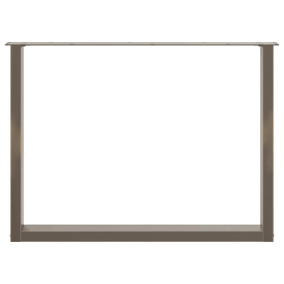 Nogi do stołu jadalnego w kształcie litery U 2 szt. Naturalna stal 100x(72-73) cm Stal