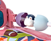 Mata edukacyjna dla niemowląt pianinko grzechotki różowe