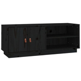 vidaXL Szafka pod TV, czarna, 105x34x40 cm, lite drewno sosnowe