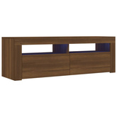 vidaXL Szafka pod TV z oświetleniem LED, brązowy dąb, 120x35x40 cm model standard