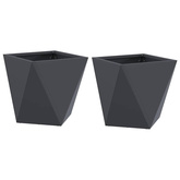 Donica 2 pcs Antracyt 30 x 30 x 30 cm Stal