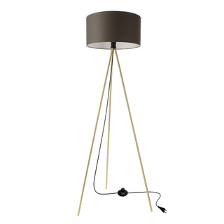 VANTI lampa podłogowa stojąca 1x40W E27 złota konstrukcja abażur grafitowy nowoczesna do salonu sypialni biura elegancka wysoka lampa podłogowa