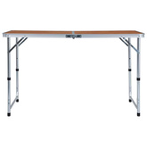 vidaXL Składany stolik turystyczny, aluminiowy, 120x60 cm