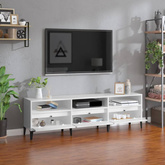 vidaXL Szafka pod TV, wysoki połysk, biała, 150x30x44,5 cm