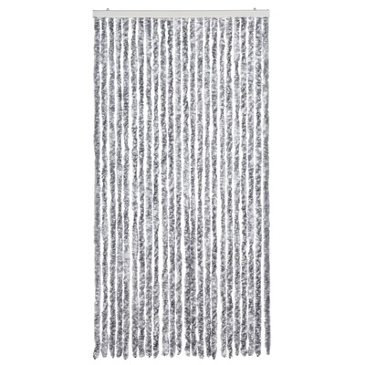 Zasłona przeciwko owadom, biało-szara, 100x200 cm, szenil