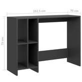 vidaXL Biurko pod laptopa szare 102,5x35x75 cm materiał drewnopochodny