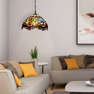 Lampa Wisząca Szklany Witraż E27 Abruzzo Capolavoro 5