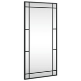 vidaXL Lustro ścienne, czarne, 40x80 cm, prostokątne, żelazo