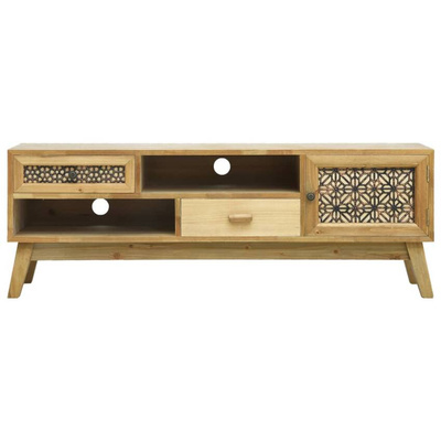 vidaXL Szafka pod TV, rzeźbiona, brązowa, 120 x 30 x 42 cm, drewno