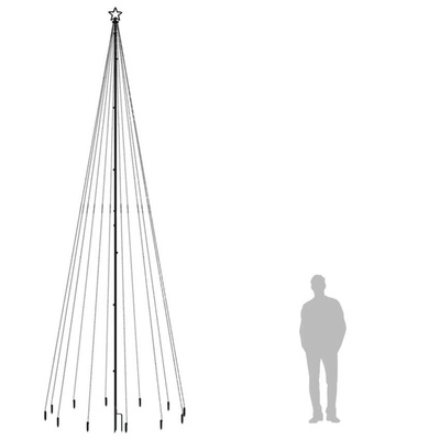 vidaXL Choinka z kołkiem gruntowym, 732 zimne białe LED, 500 cm