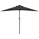 Parasolka ogrodowa Czarny 294 x 150 x 224 cm Poliester i Stal