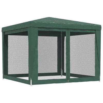 vidaXL Namiot imprezowy z 4 ścianami z siatki, zielony, 3x3 m, HDPE
