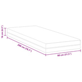 Materac z pianki memory Średni 80 x 200 cm Biały i szary