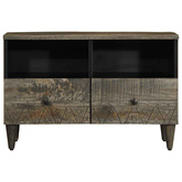 Szafka RTV Jasnoszara 70x33,5x46 cm Drewno lite Mango