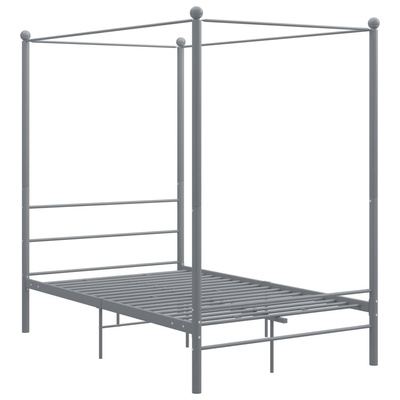 vidaXL Rama łóżka z baldachimem, szara, metalowa, 120 x 200 cm model standard